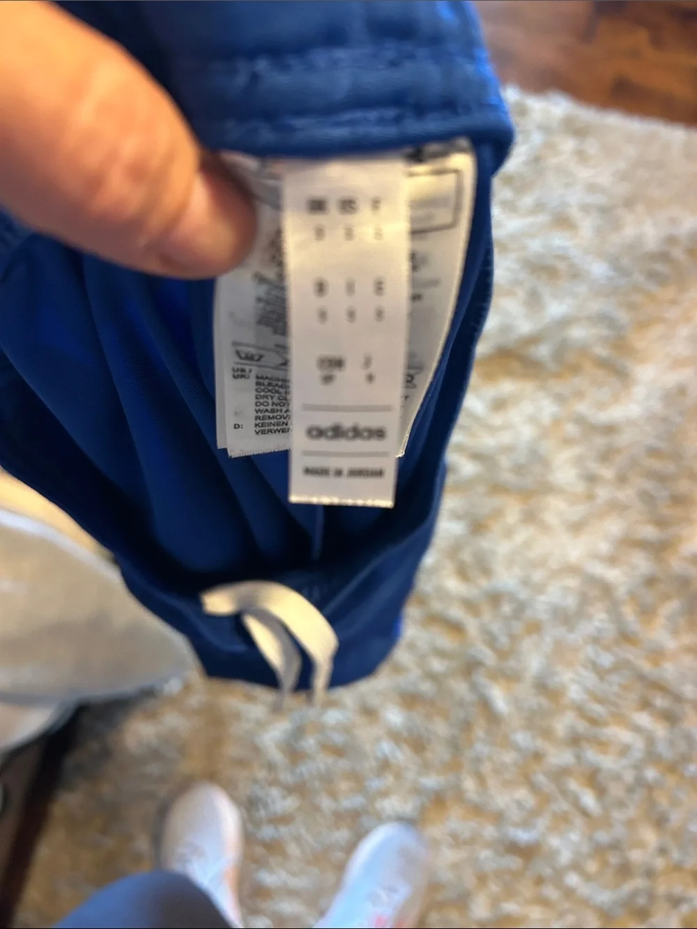 adidas Royal Blue Athletic Shorts with White Drawstring
